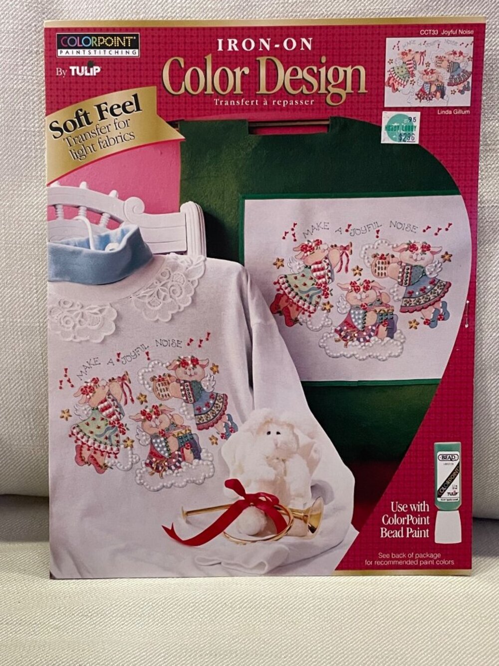 Vintage 1995 Tulip ColorPoint Joyful Noise Christmas Iron On Transfer Kit CCT33